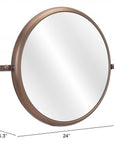 Industrial Gold Round Mirror
