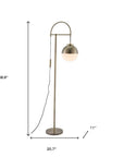 69" Bronze Steel Floor Lamp With Bronze Steel Globe Shade