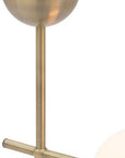 69" Brass Metal Bedside Table Lamp With Off White Globe Shade