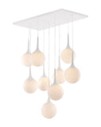 White Shaded Nine Light Metal Dimmable Ceiling Light