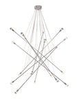 Silver Multi Light Metal Dimmable Chandelier