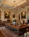 Silver Multi Light Metal Dimmable Chandelier