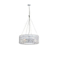 Silver Lantern Metal Chandelier With Silver Shades