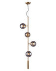 Gold Shaded Four Light Metal Dimmable Ceiling Light With Clear Shades
