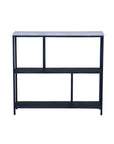 30" Black and White Iron Three Tier Geometric Bookcase