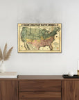 Vintage 1862 Civil War Map Unframed Print Wall Art