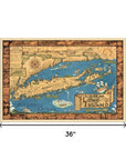 Vintage 1933 Map Of Long Island Unframed Print Wall Art