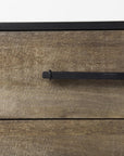 20" Brown and Black Distressed Accent Cabinet With Three Drawers