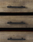 20" Brown and Black Distressed Accent Cabinet With Three Drawers