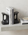 Set of Two 6" Black Metal Decorative Bookends
