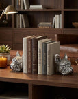 Set of Two 6" Silver Metal Dog Decorative Bookends