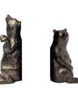 Set of Two Gray Resin Bear Decorative Bookends