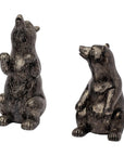 Set of Two Gray Resin Bear Decorative Bookends