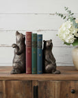 Set of Two Gray Resin Bear Decorative Bookends