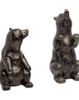 Set of Two Gray Resin Bear Decorative Bookends