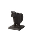 Set of Two 7" Black Fabric Bull Decorative Bookends