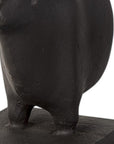 Set of Two 7" Black Fabric Bull Decorative Bookends