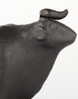 Set of Two 7" Black Fabric Bull Decorative Bookends