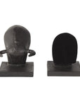 Set of Two 6" Black Metal Bull Decorative Bookends