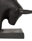 Set of Two 6" Black Metal Bull Decorative Bookends