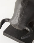 Set of Two 6" Black Metal Bull Decorative Bookends