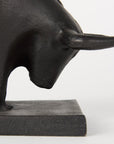 Set of Two 6" Black Metal Bull Decorative Bookends