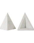 Set of Two White Marble Decorative Bookends