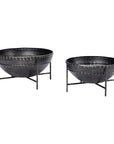 Set of Two Black Metal Decorative Bowl