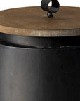 Set of Two Dark Gray Metal Decorative Canister