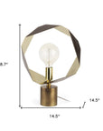 Golden Geometric Halo Table Or Desk Lamp