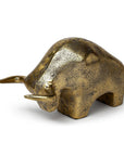 Gold Cast Aluminum Raging Bull Sculpture