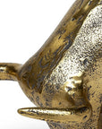 Gold Cast Aluminum Raging Bull Sculpture