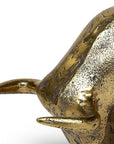 Gold Cast Aluminum Raging Bull Sculpture