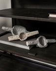 Set of Three 3" White Solid Wood Tabletop Sculpture