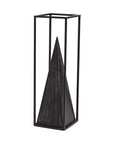 Black Metal Framed Pyramid Sculpture