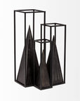 Black Metal Framed Pyramid Sculpture