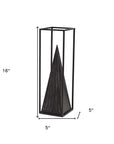 Black Metal Framed Pyramid Sculpture