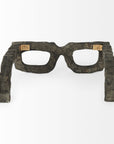 Eugene Rustic Brown Wooden Eyeglass Sculpture