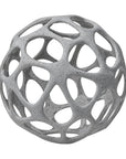 Light Gray Metal Hollow Orb Sculpture