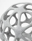 Light Gray Metal Hollow Orb Sculpture