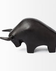 Black Cast Aluminum Raging Bull Decor Piece