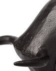 Black Cast Aluminum Raging Bull Decor Piece
