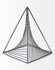 Contemporary Gray Metal Triangular Decor Piece