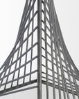 Contemporary Gray Metal Triangular Decor Piece