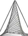 Contemporary Gray Metal Triangular Decor Piece