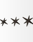 Set of Three Black Cast Iron Star Tabletop Sculptures