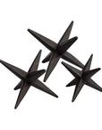 Set of Three Black Cast Iron Star Tabletop Sculptures