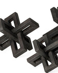 Set of Three 4" Black Metal Tabletop Sculpture