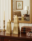 Set of Two 11" Gold Metal Tabletop Sculpture