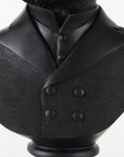 Black Resin Suited Fox Bust Sculpture